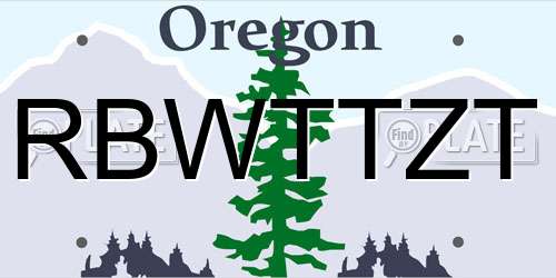 RBWTTZT Oregon License Plate