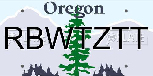 RBWTZTT Oregon License Plate
