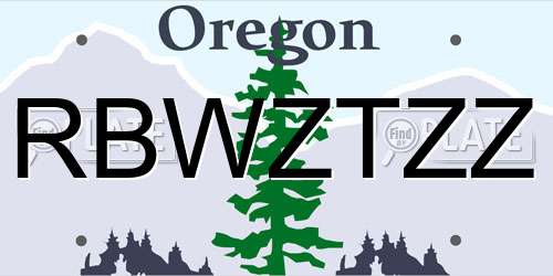 RBWZTZZ Oregon License Plate