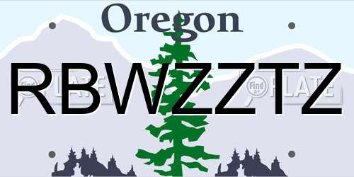 RBWZZTZ Oregon License Plate