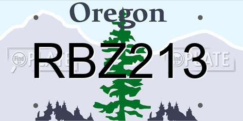 RBZ213 Oregon License Plate