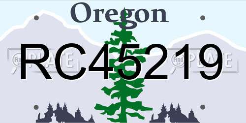 RC45219 Oregon License Plate