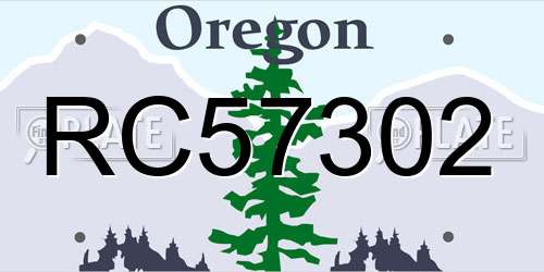 RC57302 Oregon License Plate