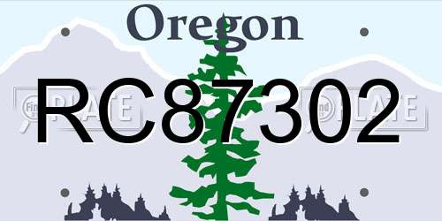RC87302 Oregon License Plate
