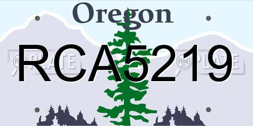 RCA5219 Oregon License Plate