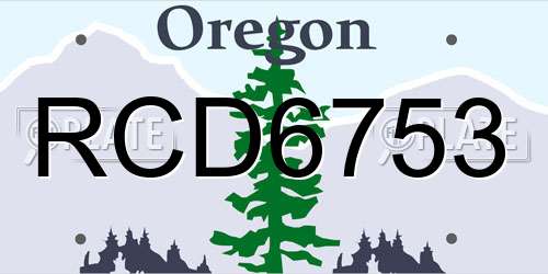 RCD6753 Oregon License Plate
