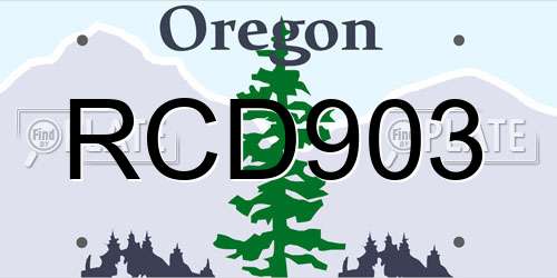 RCD903 Oregon License Plate
