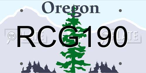 RCG190 Oregon License Plate