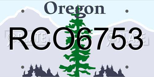 RCO6753 Oregon License Plate