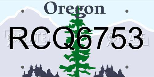 RCQ6753 Oregon License Plate