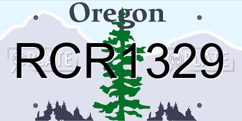 RCR1329 Oregon License Plate
