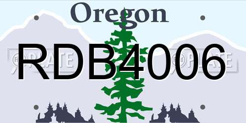 RDB4006 Oregon License Plate