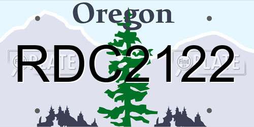 RDC2122 Oregon License Plate