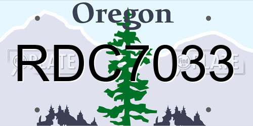 RDC7033 Oregon License Plate