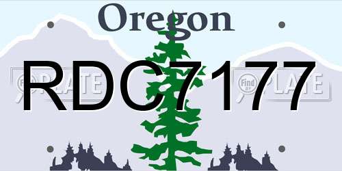RDC7177 Oregon License Plate