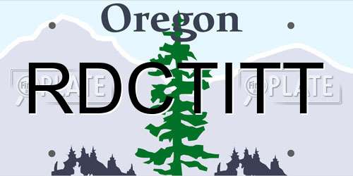 RDCTITT Oregon License Plate