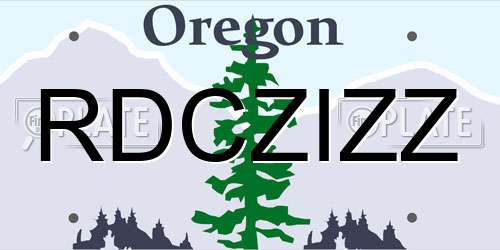RDCZIZZ Oregon License Plate