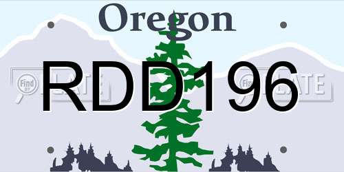 RDD196 Oregon License Plate