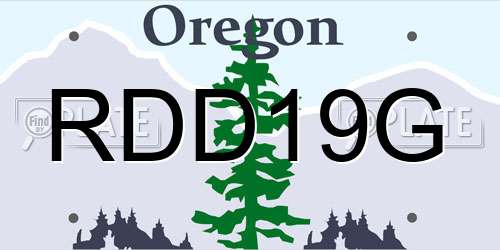 RDD19G Oregon License Plate