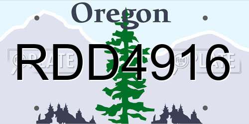 RDD4916 Oregon License Plate