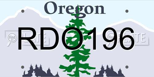 RDO196 Oregon License Plate