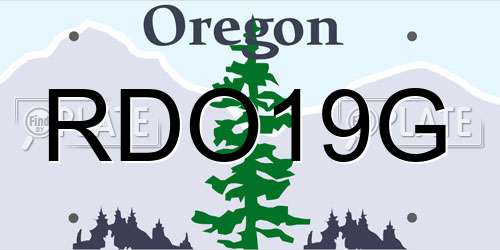 RDO19G Oregon License Plate