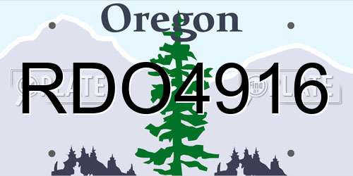 RDO4916 Oregon License Plate