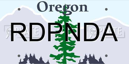 RDPNDA Oregon License Plate