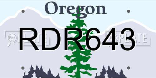 RDR643 Oregon License Plate