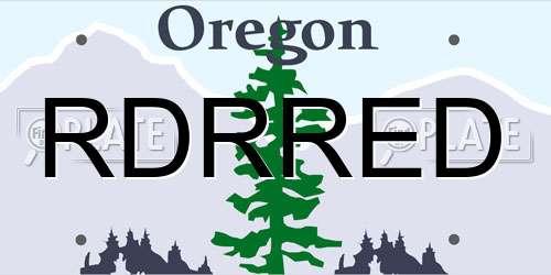 RDRRED Oregon License Plate
