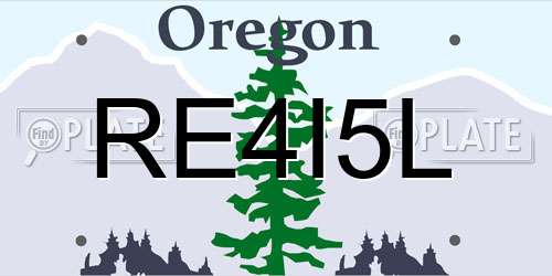 RE4I5L Oregon License Plate