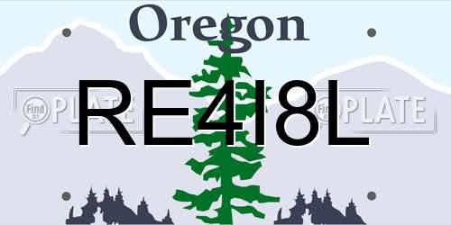 RE4I8L Oregon License Plate