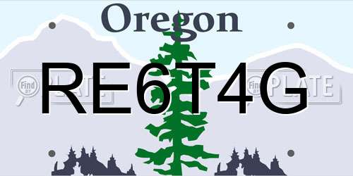 RE6T4G Oregon License Plate