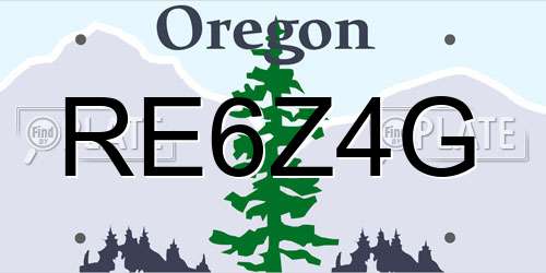 RE6Z4G Oregon License Plate