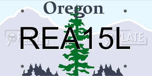 REA15L Oregon License Plate