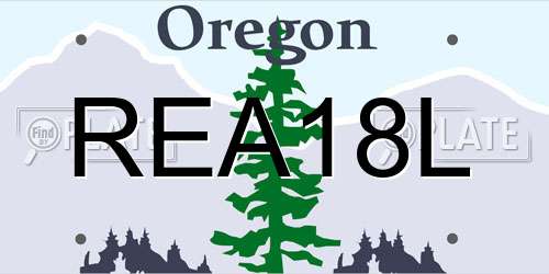 REA18L Oregon License Plate