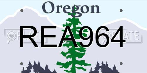 REA964 Oregon License Plate