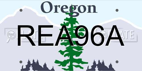 REA96A Oregon License Plate