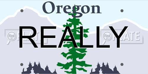 REALLY Oregon License Plate
