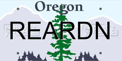 REARDN Oregon License Plate