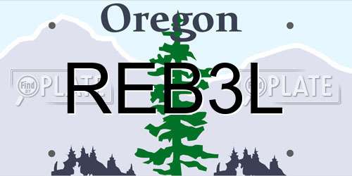 REB3L Oregon License Plate