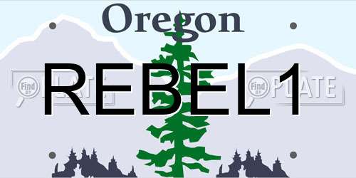 REBEL1 Oregon License Plate