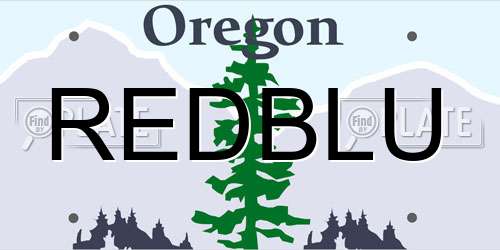 REDBLU Oregon License Plate