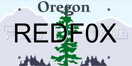 REDF0X Oregon License Plate