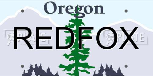 REDFOX Oregon License Plate