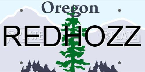 REDHOZZ Oregon License Plate
