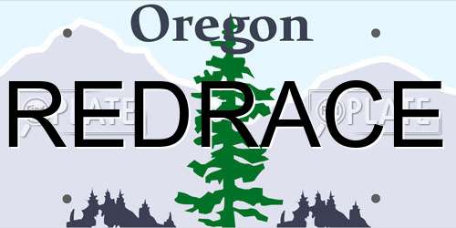 REDRACE Oregon License Plate