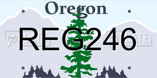 REG246 Oregon License Plate