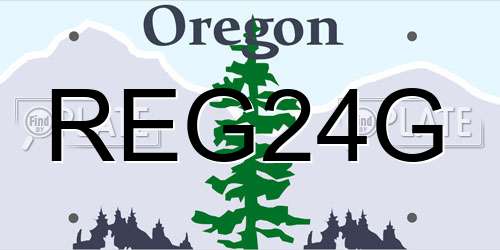 REG24G Oregon License Plate