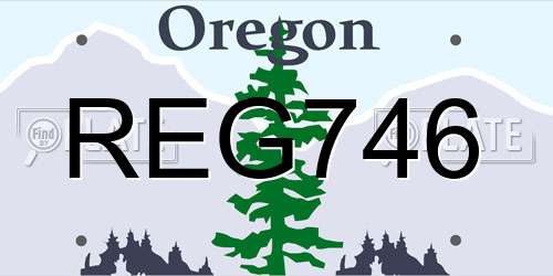 REG746 Oregon License Plate